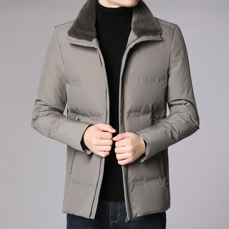 Title 5, Thick, warm white duck down hooded jacket provi...