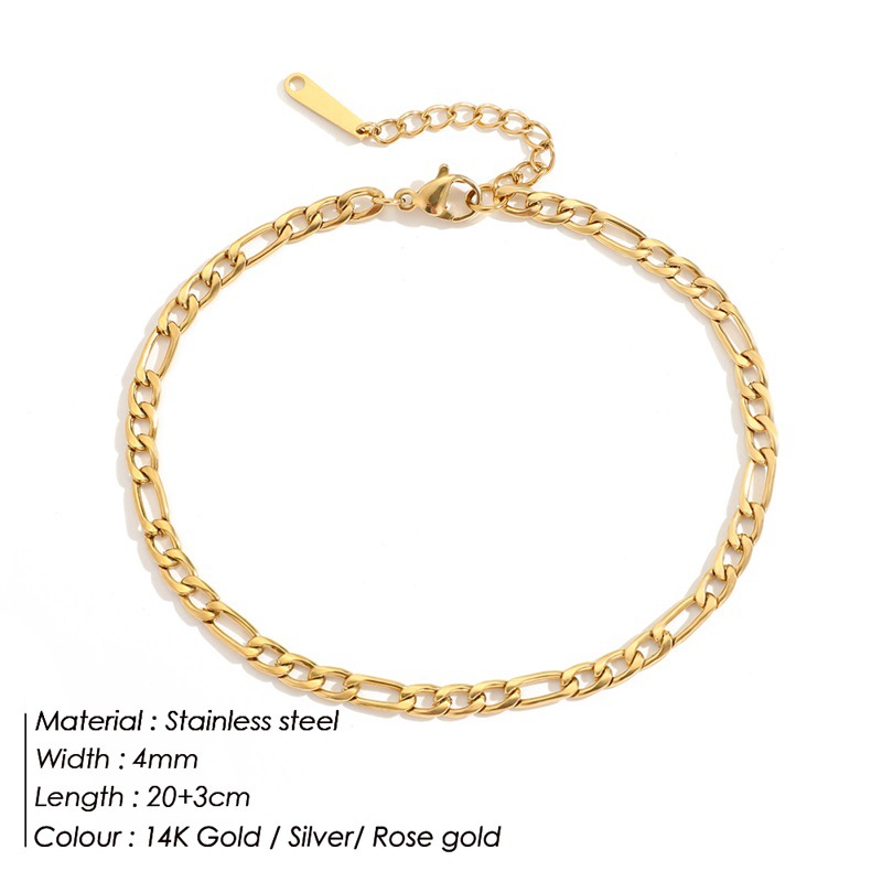 Ladies' Popular Fashion Stainless Steel Anklet Gold