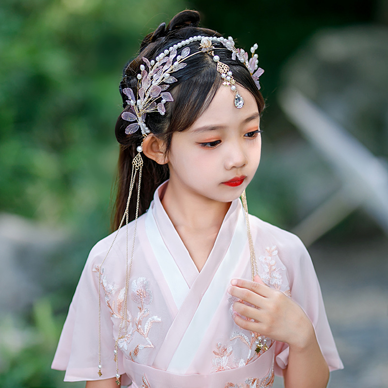 Children's Hanfu Headdress Girls Antique Forehead Hairband