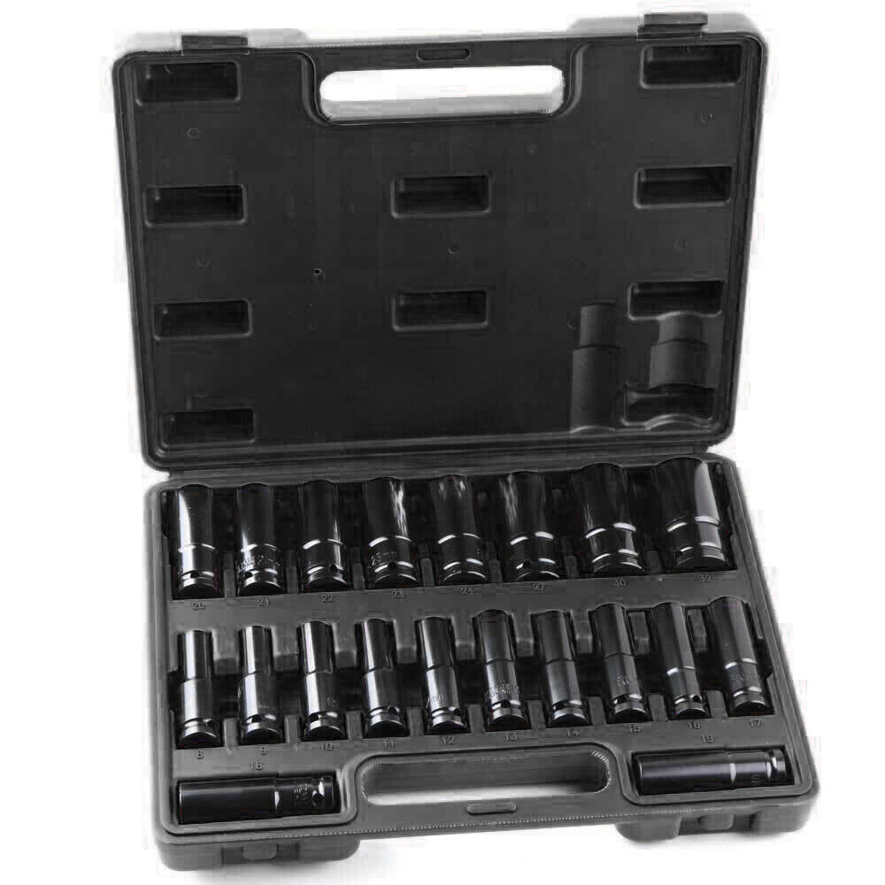 20pcs Deep Impact Socket Set 1-2 Inch Drive 6 Point Metric 8-32mm Heavy Duty UK — image 10
