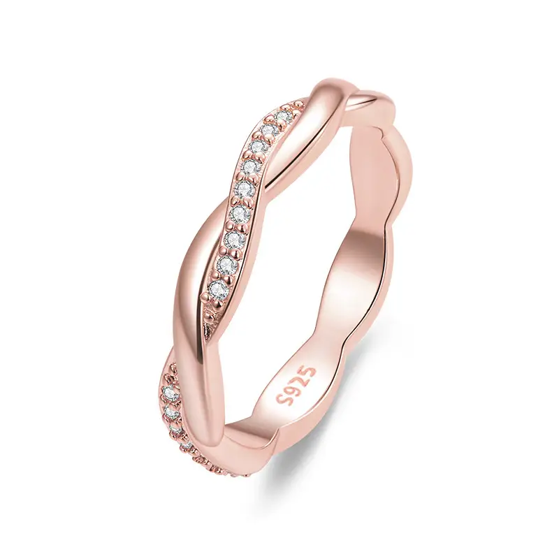 Fashion Simple Twisted Rope Ring Sterling Silver S925 Ring