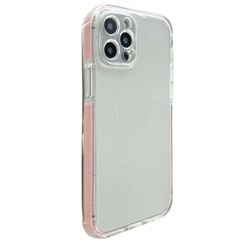 Coque de téléphone transparente épaissie à bord bicolore avec protection antichoc – violette – iPhone 6P/6SP