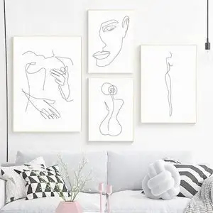 Chic Feminine Canvas Simple Wall Art Home Decor