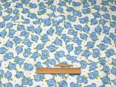 Floral Cotton Fabric Cotton Twill Fabric Cotton Bed Dress - Blue - View 1