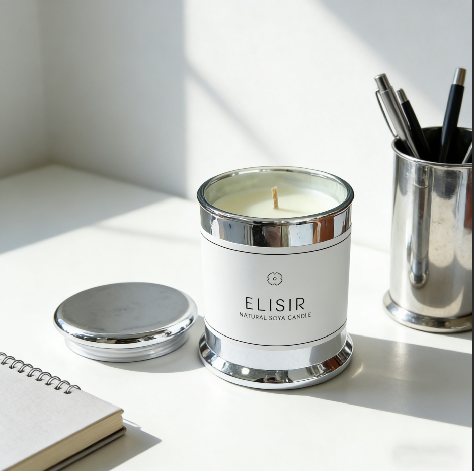 ELISIR Premium Soy Wax Candle 255g, Natural Soya Aromatherapy Candle For Home Relaxation And Home Refreshment