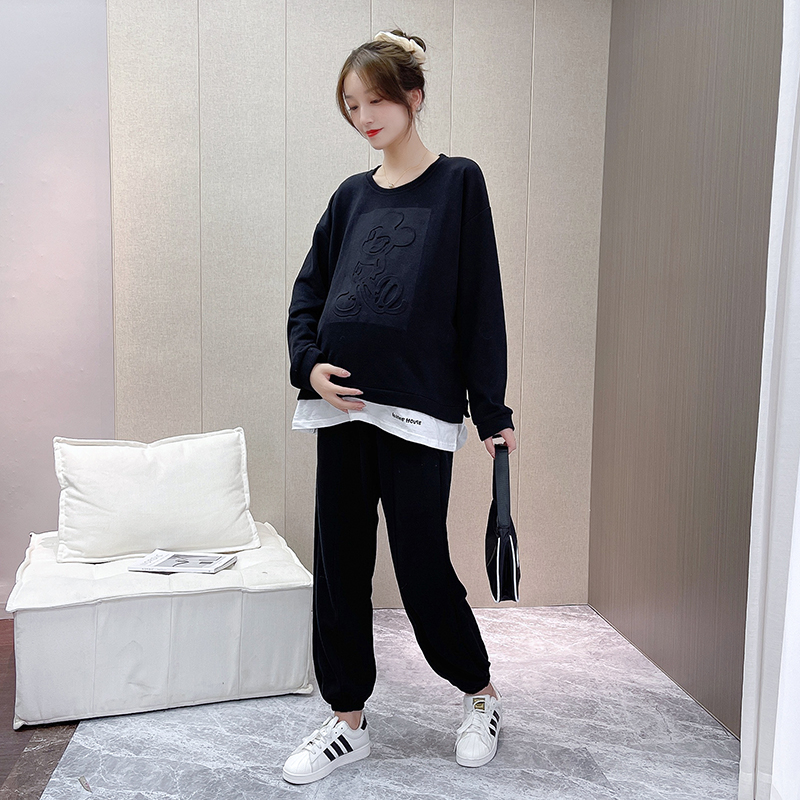 Women's Loose Outer Wear Solid Color Sweater Suit