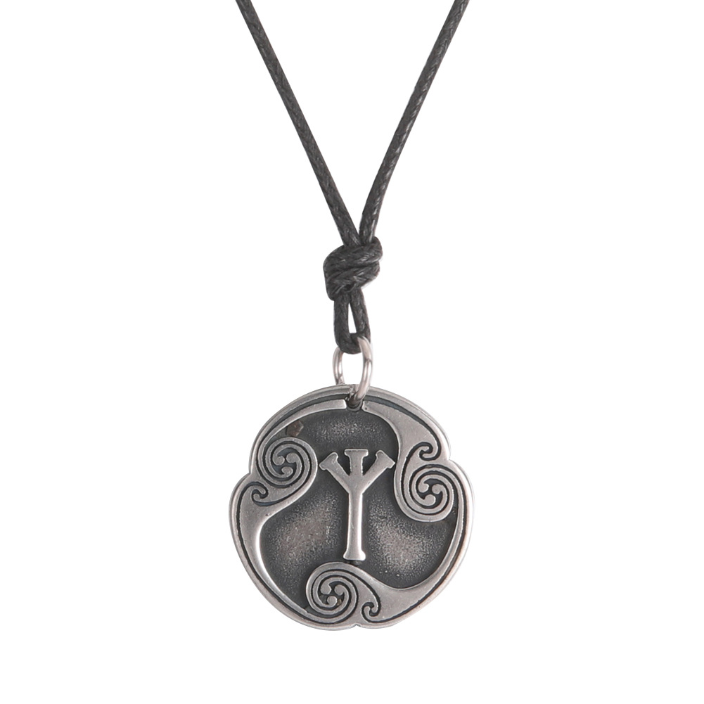 Nordic 24 Rune Alphabet Stainless Steel Symbol Necklace