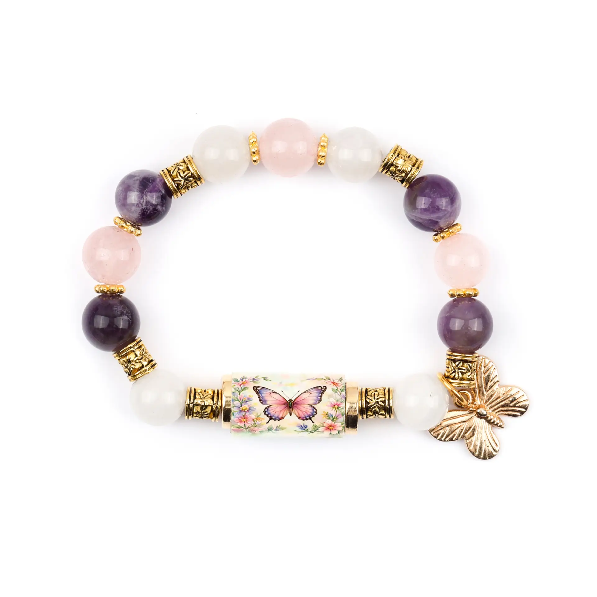 Women Alloy Gold Plated Bracelet With Cross Charm, Elegant White Chalcedony Inlaid Cross Bracelet