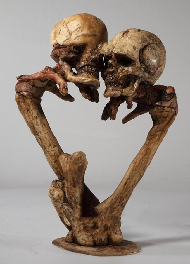 Eternal Heart Skull Resin Ornament (As shown-15cm)