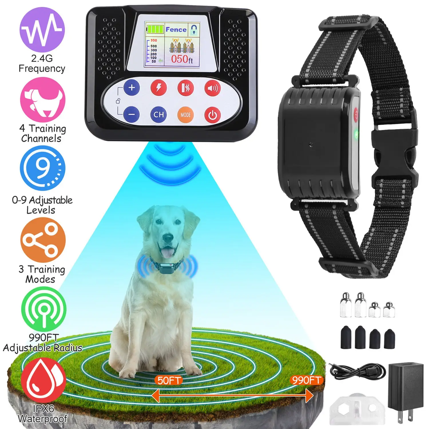 990FT Range Dog Wireless Fence Remote Training