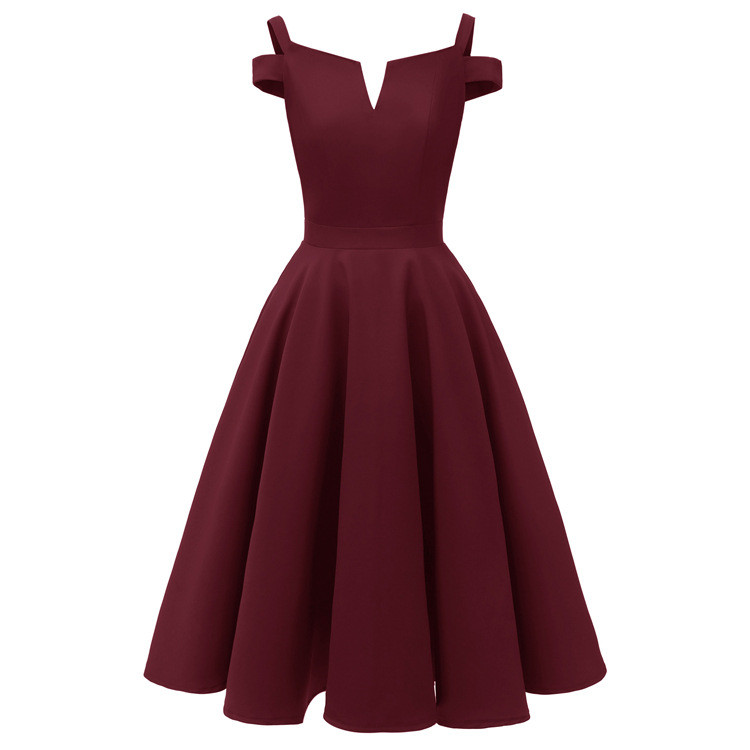 Women's Sling Small V Neck Elegant Dress
