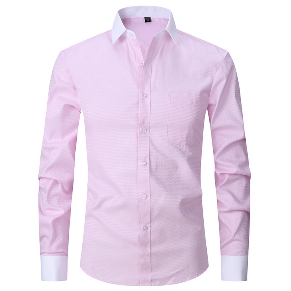FS French Style Light Luxury Contrasting Color Lapel Long Sleeved Shirt