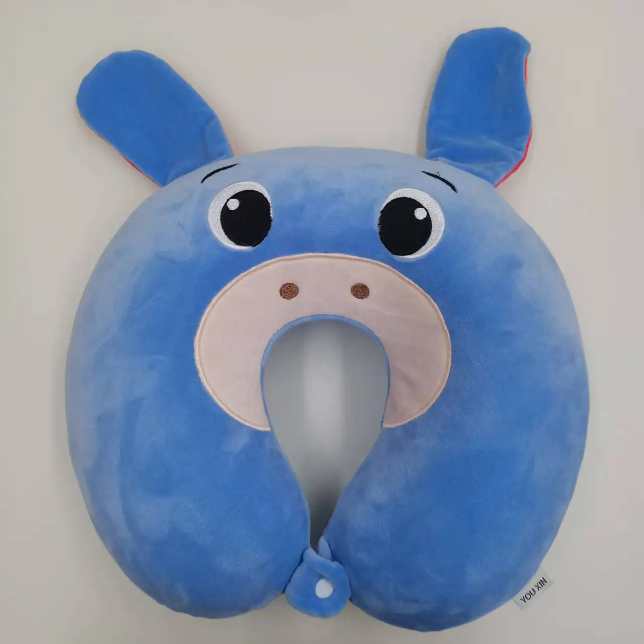 Cute Blue Donkey UShaped Neck Pillow, Memory