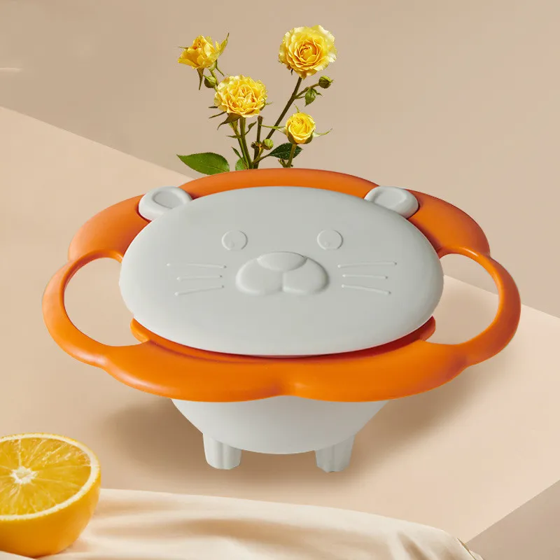 360 Degree Rotating Gyro Bowl Do Not Fall - White