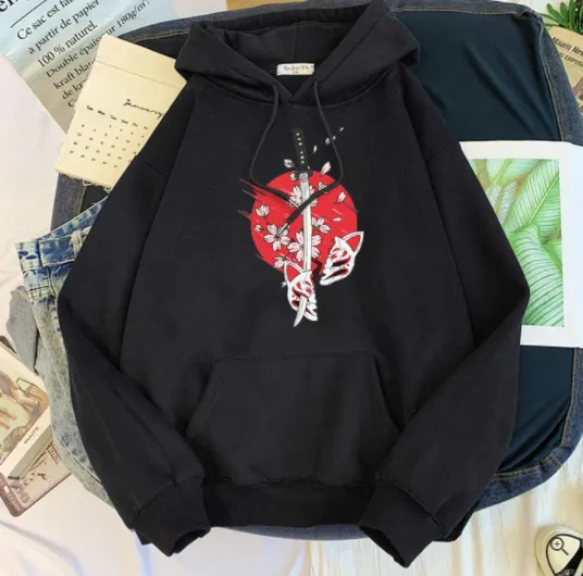 Printed Trend Korean Casual Long Sleeves Black - Shop at LoveMi