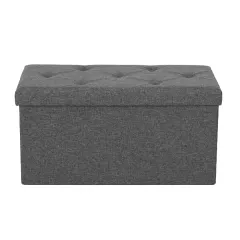 Storage Ottoman With Thicker Foam Padded Seat, Folding Foot Rest For Living Room End Of Bed Bench - 76Pe - View 1