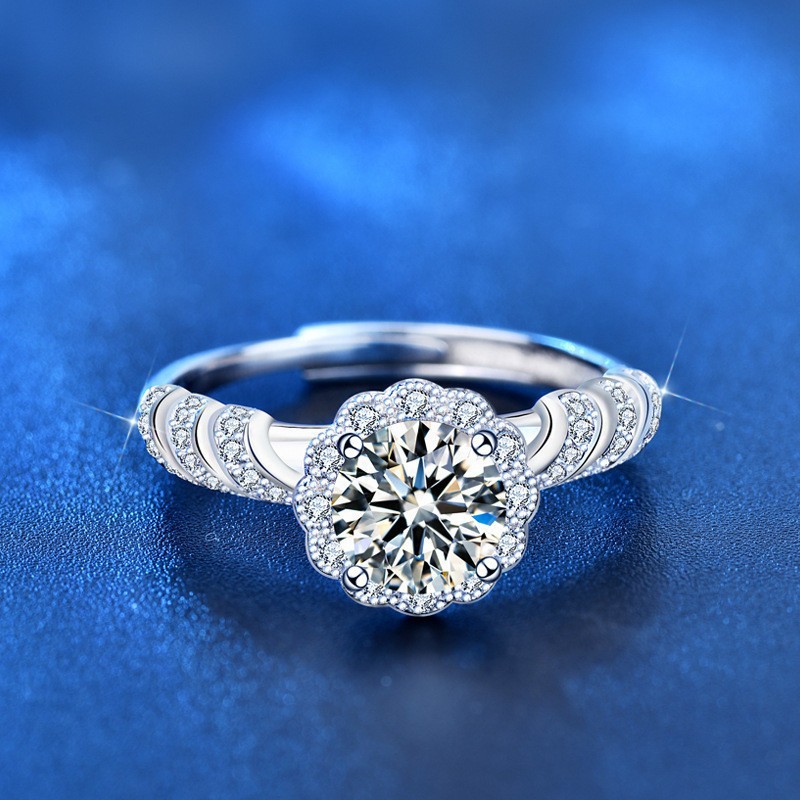 Women's 1ct Simulated Moissanite Ring Six Prong Classic Wedding Ring thumbnail 2