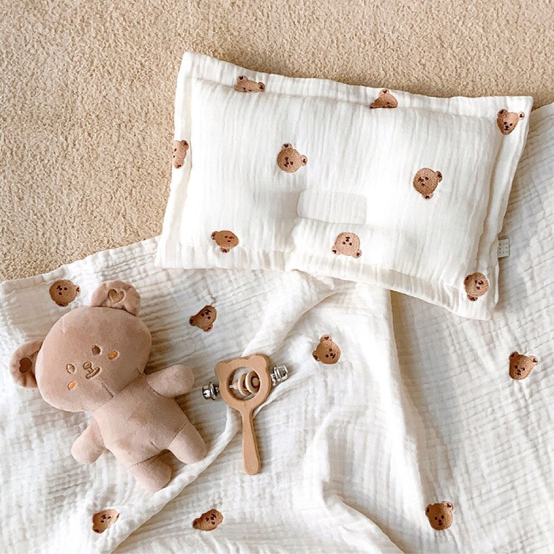 All Cotton Embroidered All-weather Baby Pillow — image 1