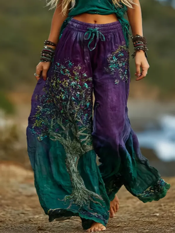 Elegant Printed Women's Wide Leg Pants 1Style - Shop at LoveMi
