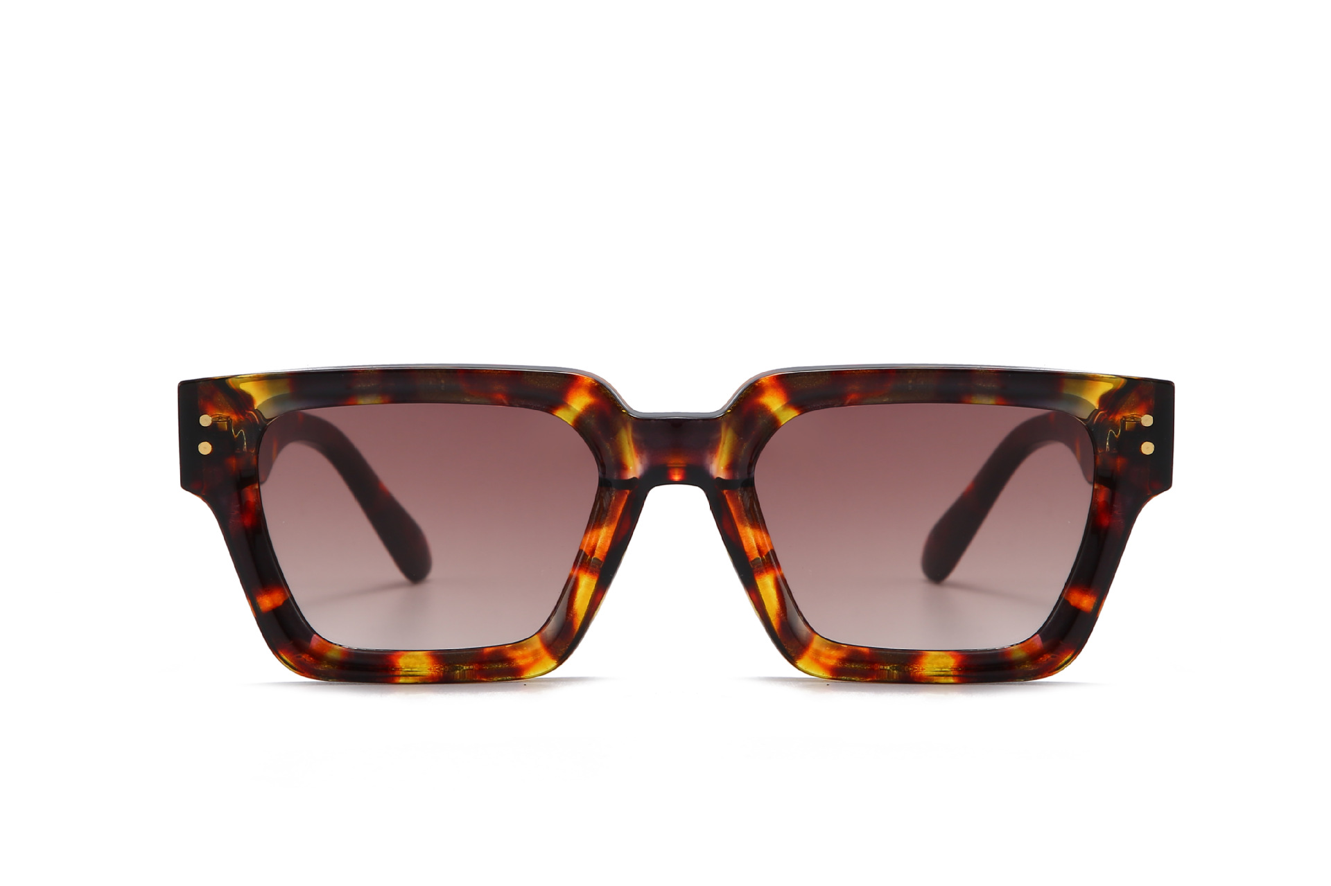 Retro Square Sunglasses Black Plain Makeup Fashion - Image 3