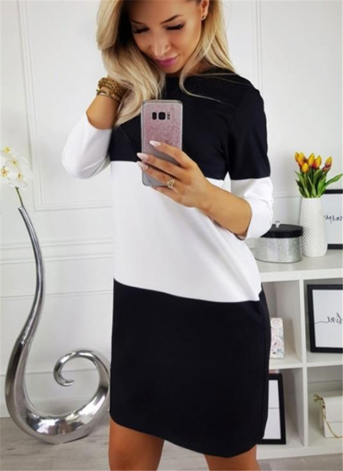 Fashion Contrast Color Women's Dress
