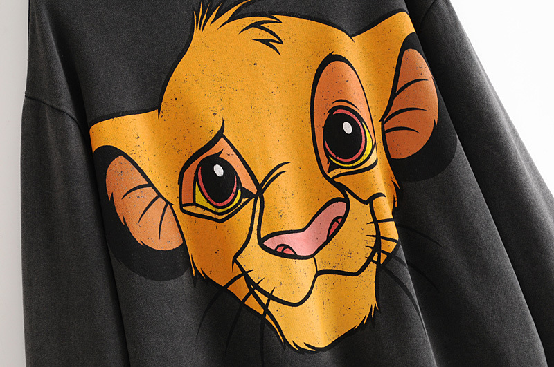 Title 6, Animal Print Sweatshirt Hooded Loose Pullover