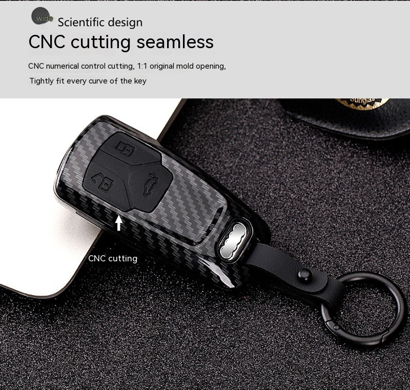 Title 2, Automotive Carbon Fiber Silicone Key Cover Case...