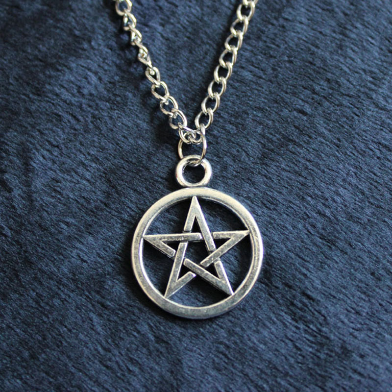 Fashion Temperament Hollow Alloy Pentagram Necklace Pendant