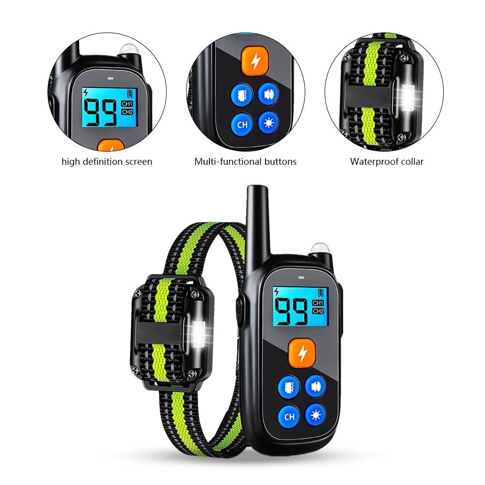 For 2 Dogs  Dog Training Collar Remote Control Anti Bark Vibration Pet Obedience Safe