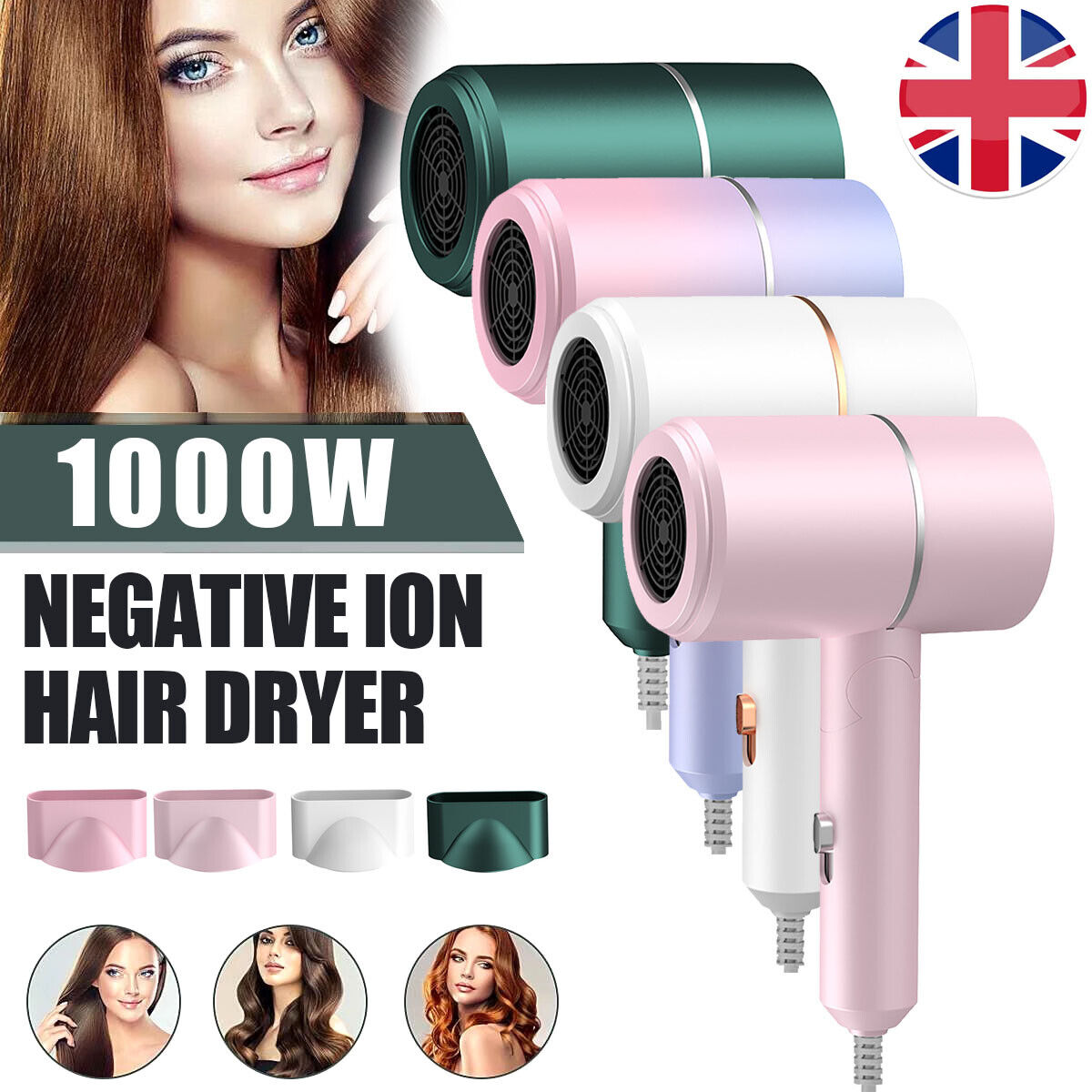Hair Dryer Household Electric Negative Ionic Hairdryer Foldable — image 3
