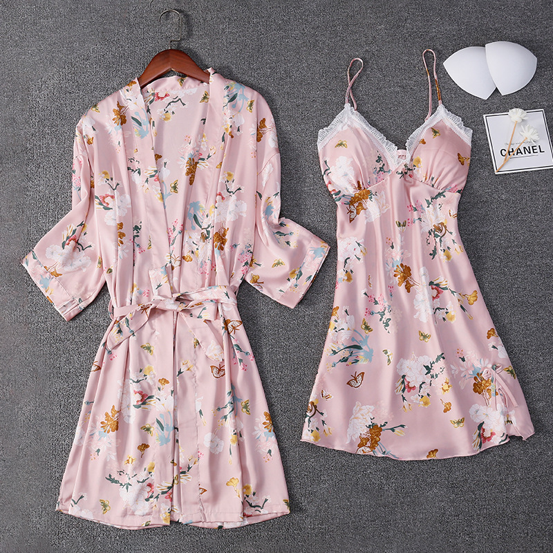 Title 9, Sexy Pajamas Printed Suspender Nightgown Set Wi...