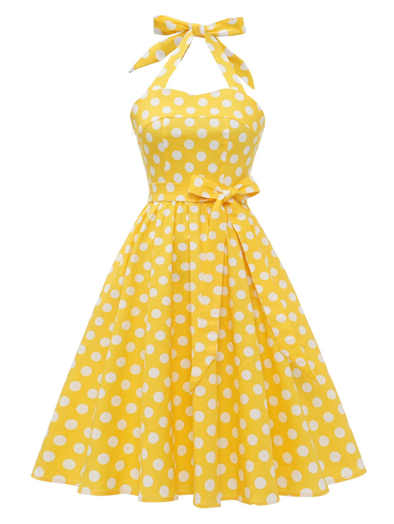 Polka Dot Halter Midi Dress, picture 8 of 8