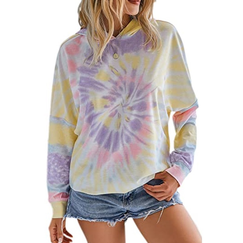 Title 2, European And American Tie-dye Printed Hooded Lo...