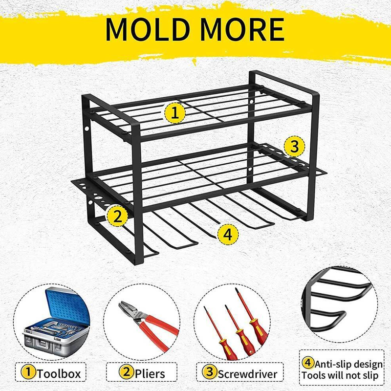 Power Tool Storage Electric Drill Rack Wall Mount Workshop Garage Tool Organizer