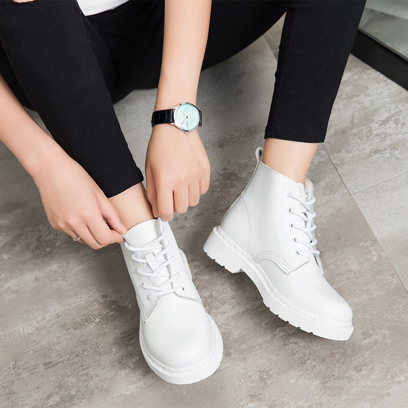 Title 1, Womens round toe flat non-slip white boots Com...