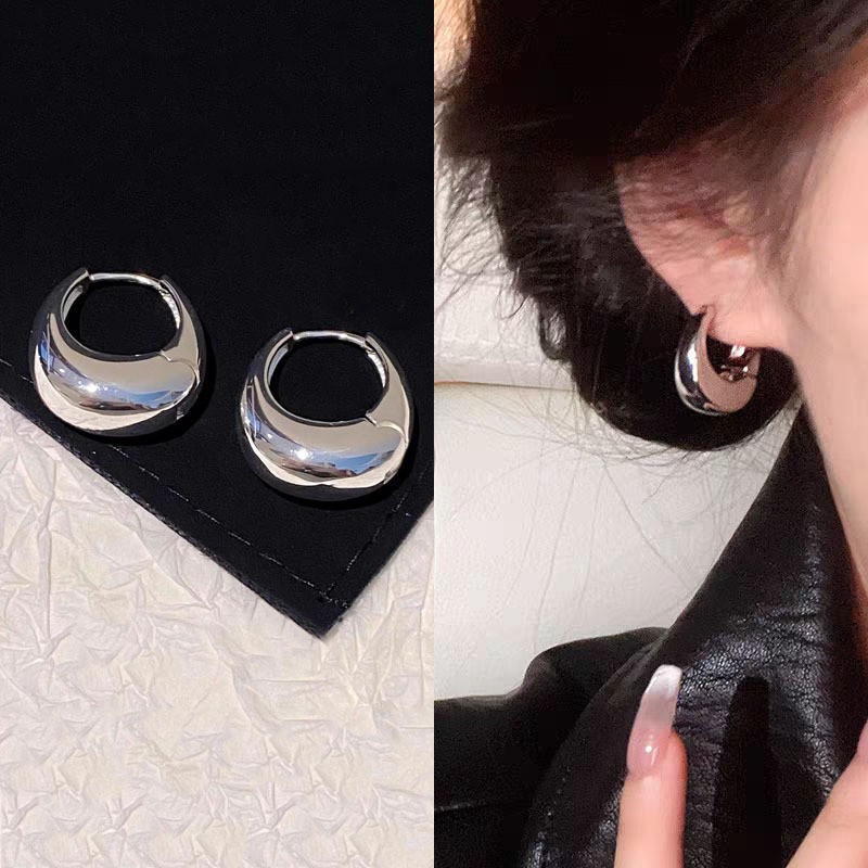Silver Metal Earrings For Women, Niche Design High-end Stud Earrings, 2026 New Trendy Elegant Versatile Jewelry