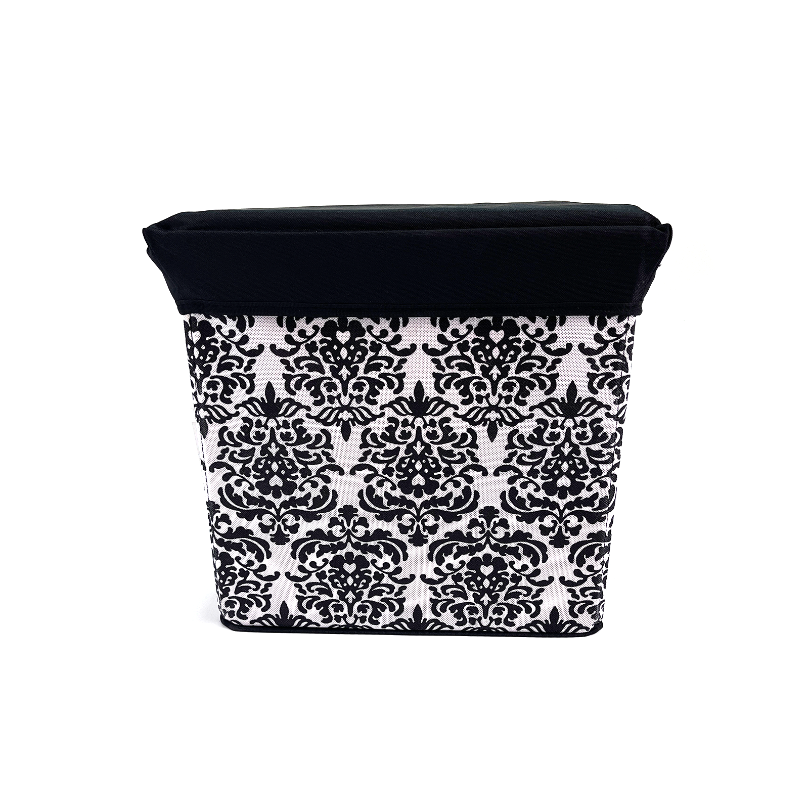 Folding Ottoman Storage Stool Cube Footstool Stool Blanket Box With Cover AU-black