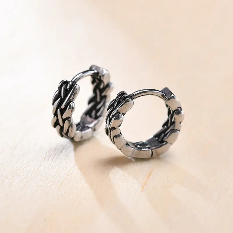 Titanium Earrings Stainless Steel Twist Retro Color