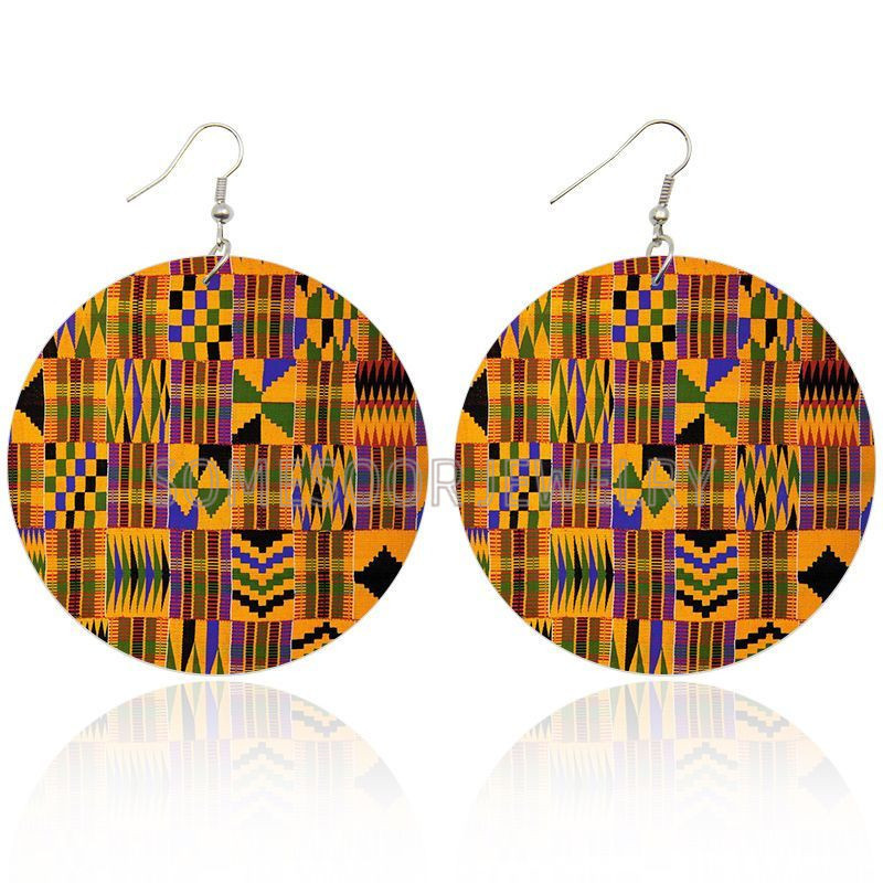 Title 6, Bohemian Set Fashion Color Printing Earrings Ex...