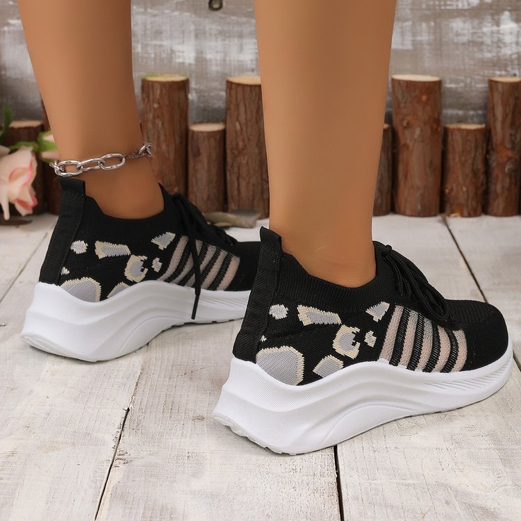 Women's New Flyknit Mesh Sneakers, Popular Summer Breathable Versatile Fashion Mesh Casual Shoes