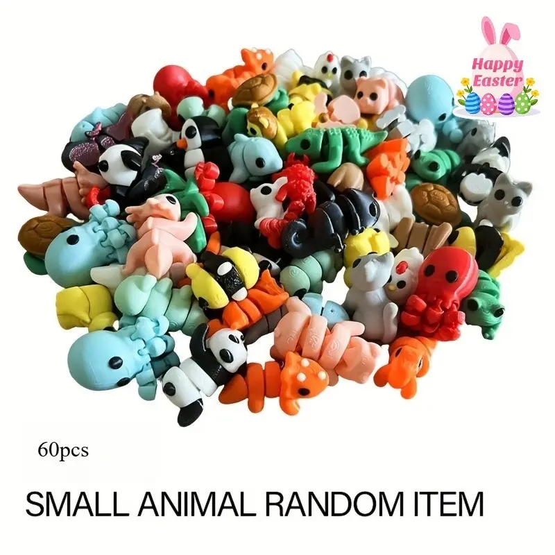 Random Small Animal Figurine Set, 3D Printed