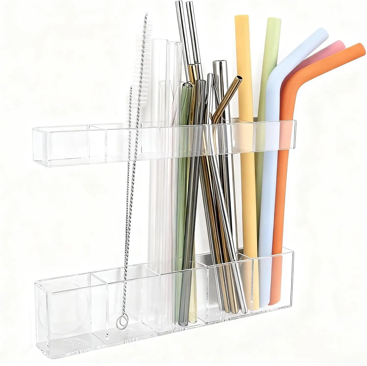 Acrylic Straw Holder For Cabinet Door, Clear