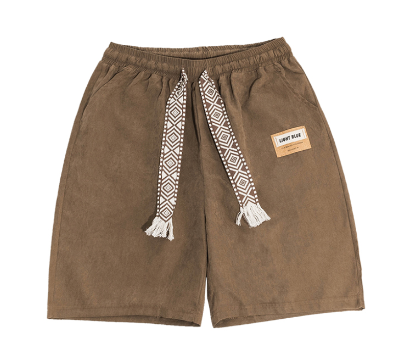 Summer Drawstring Couple American Sports Basketball Shorts Khaki - Shop at LoveMi