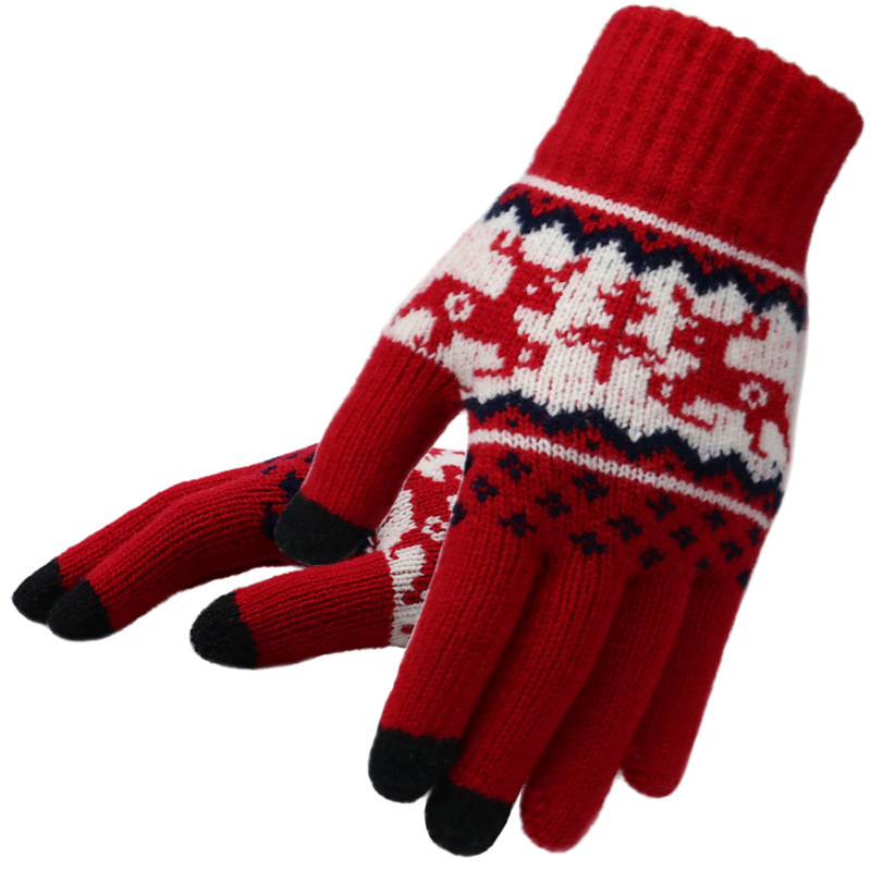 Outdoor Cycling Ladies Warm Knitted Woolen Gloves