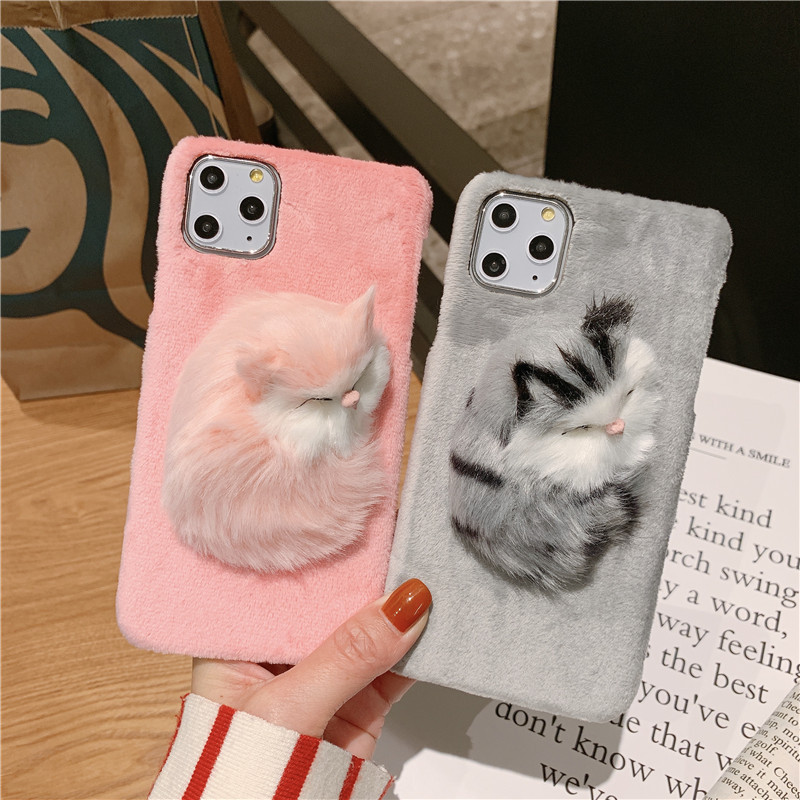 Title 1, Coque en peluche pour iPhone XS imitation chat,...