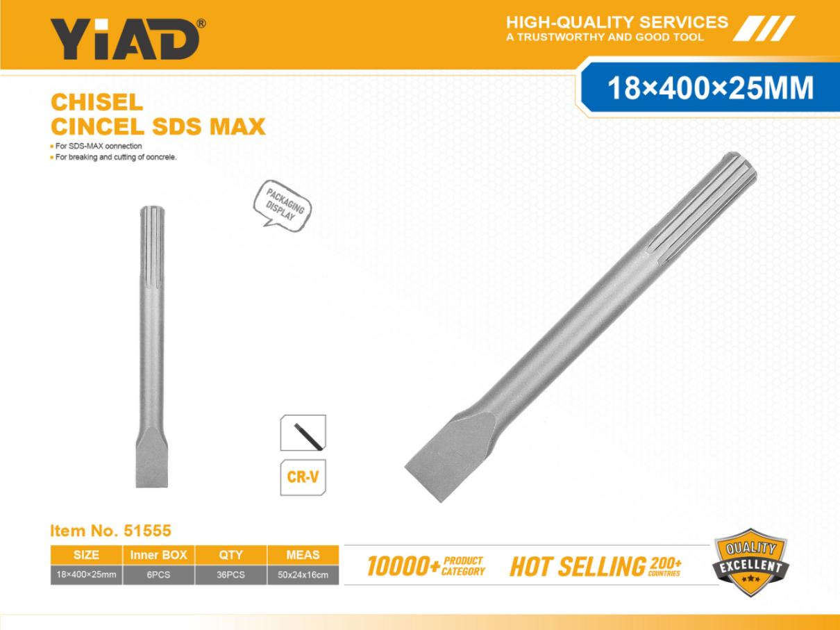 SDS MAX 18X400X25MM Flat Head Chisel, Only Supports Self-pickup, Please Note That Free Shipping Is For Anti-bidding Price