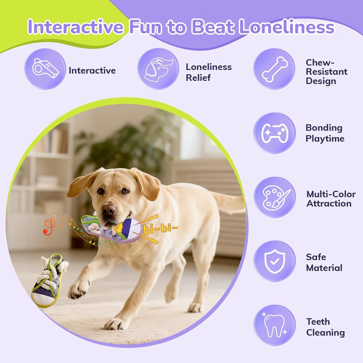 2 Pieces - Dog Chew Toys, Funny Dog Toys, Puppy Teething Toys & Shoe Dog Toy, Durable Dog Toys For Aggressive Chewers Tear-Resistant For Small & Medium Dogs 3