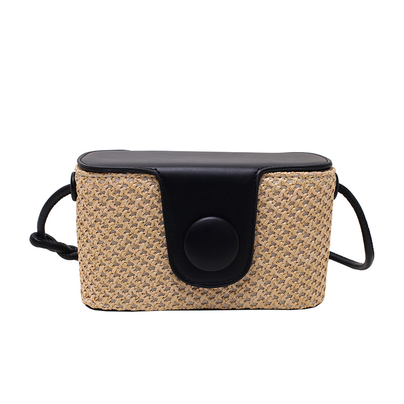 Fashion Straw Bag Summer Bucket Western Style Niche Black - Shop at LoveMi