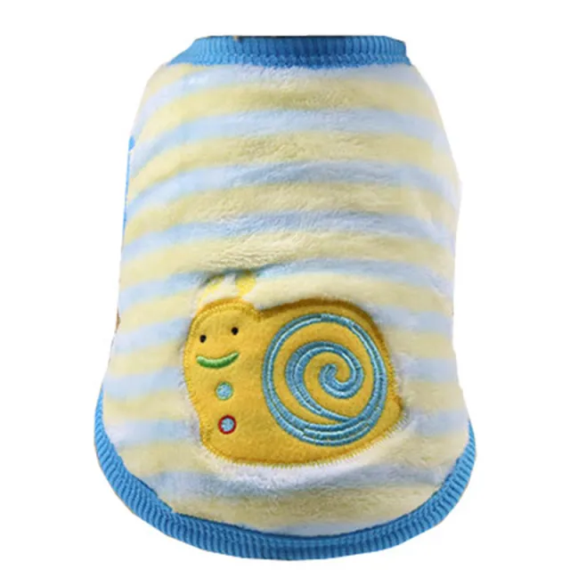 Flannel Teacup Small Milk Dog Cat Clothes Yellow And Blue Striped Snail - Shop at LoveMi