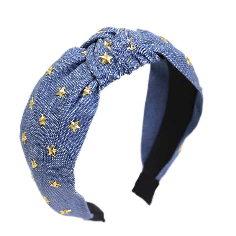 Title 10, Denim art hot diamond star knotted headband